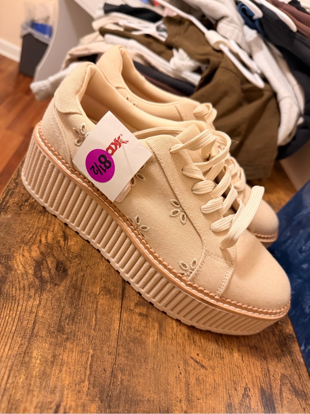 Dolce Vita Cream Platform Canvas Sneakers